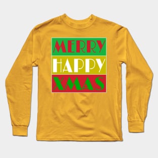 Merry Happy Xmas - Double-sided Long Sleeve T-Shirt